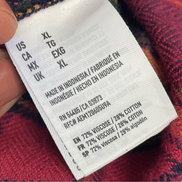 American Eagle Ahh-mazingly Soft Classic Fit Flannel XL Viscose Cotton blend - Picture 3 of 8